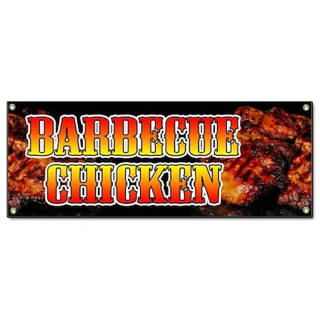 Signmission BARBECUE CHICKEN BANNER SIGN smoked bbq grill fire Bar-B-Que fresh hot B-Barbeque Chicken